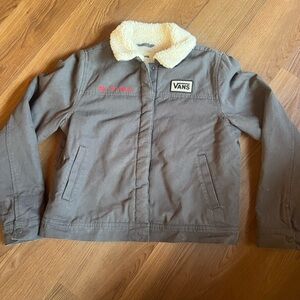 Vans Charcoal Jacket with White Sherpa Collar